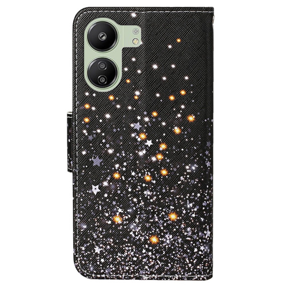 Flip case for Xiaomi Redmi 13C / Poco C65, Wallet, Stars, black