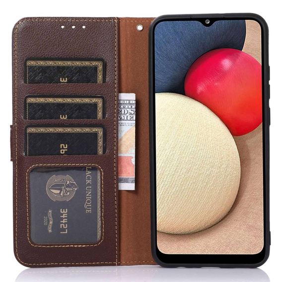 Flip case for OnePlus 12 5G, KHAZNEH RFID, brown / blue