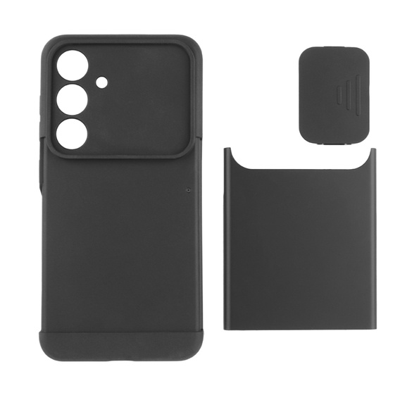 Case for Samsung Galaxy S24, ERBORD CamProtect Slide Camera, black