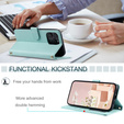 Flip case for iPhone 16 Pro, Rhombus Crossbody Leather, green