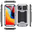 Case for iPhone 14 Plus, R-JUST CamShield Slide, armoured, silver / black