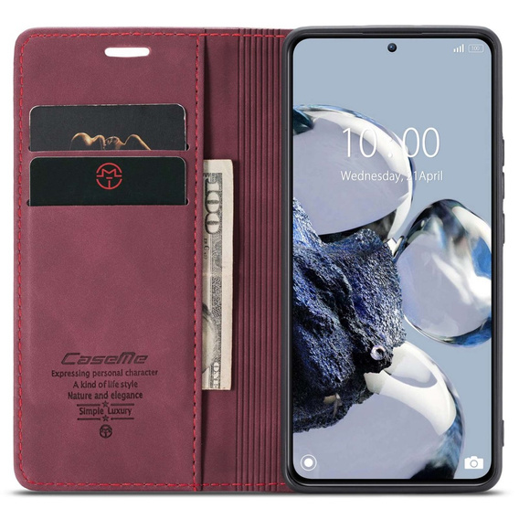 CASEME case for Xiaomi 12T / 12T Pro, Leather Wallet Case, red