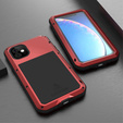 Love Mei Case for iPhone 11, armored with glass, red