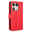 Flip case for Motorola Edge 50 Ultra, Crazy Horse Wallet, red
