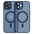 Case for iPhone 16 Pro, for MagSafe, ERBORD Matt Case, dark blue + Screen Glass