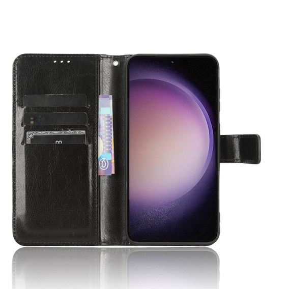 Flip case for Samsung Galaxy S23 FE, Crazy Horse Wallet, black