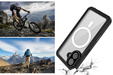 Redpepper case for iPhone 17, IP68 waterproof, for MagSafe, transparent with black sides