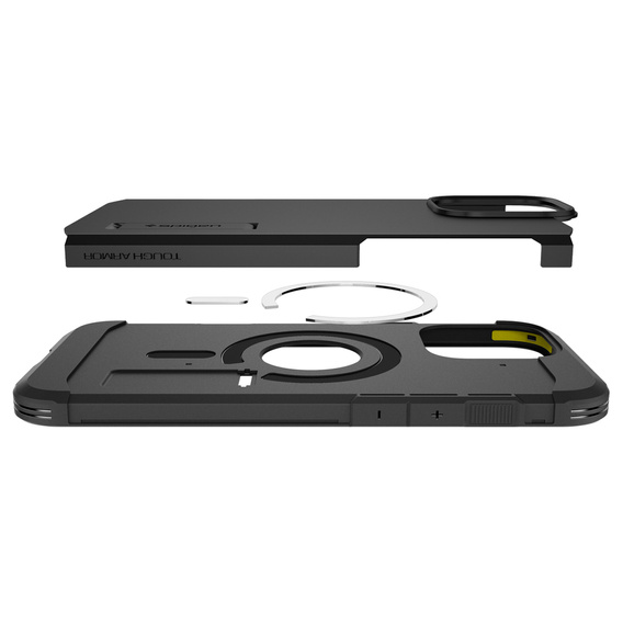 Spigen case for iPhone 16 Pro, Tough Armor Mag MagSafe, black + 9H Tempered Glass