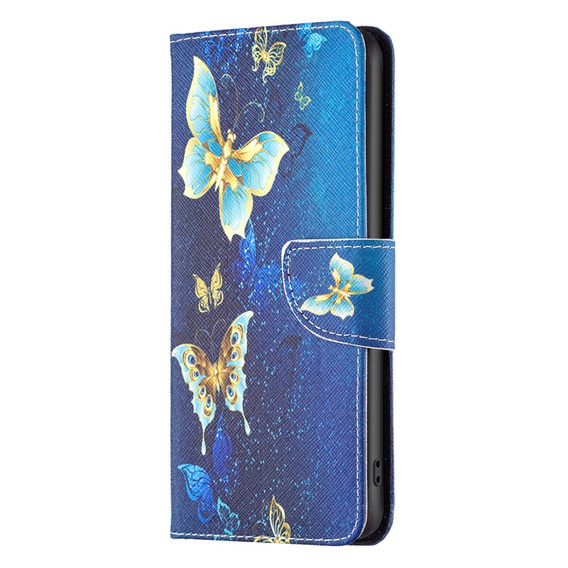 Flip case for Infinix Hot 40i, Wallet, Butterflies blue
