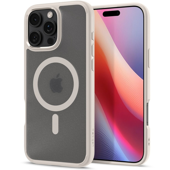 Spigen MagSafe Case for iPhone 16 Pro Max, Ultra Hybrid, transparent / titanium + 9H Tempered Glass