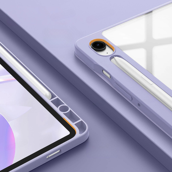 Case for Samsung Galaxy Tab S10 Lite / S10 FE / S9 FE, Smartcase Hybrid, with stylus space, Marble purple