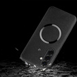 Case for Samsung Galaxy A56 5G, Leather Hybrid MagSafe, black