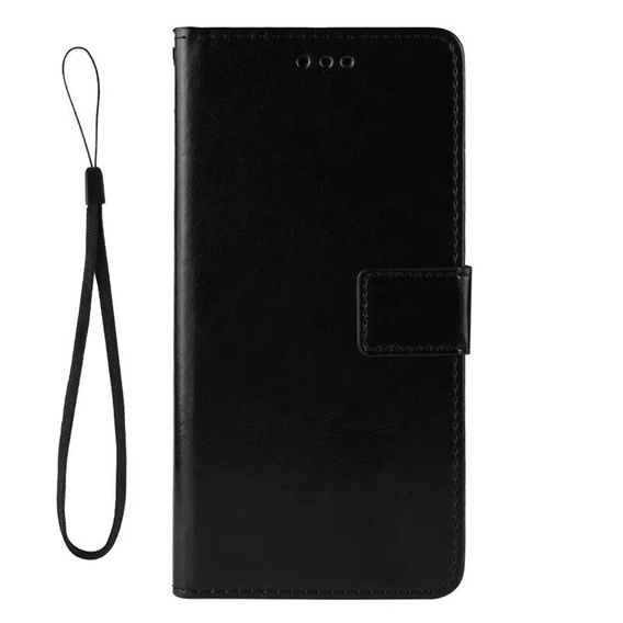Flip case for Xiaomi Poco F6, Crazy Horse Wallet, black