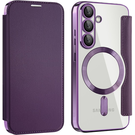 Flip case for Samsung Galaxy S25+ Plus, RFID Wallet MagSafe CamShield, purple