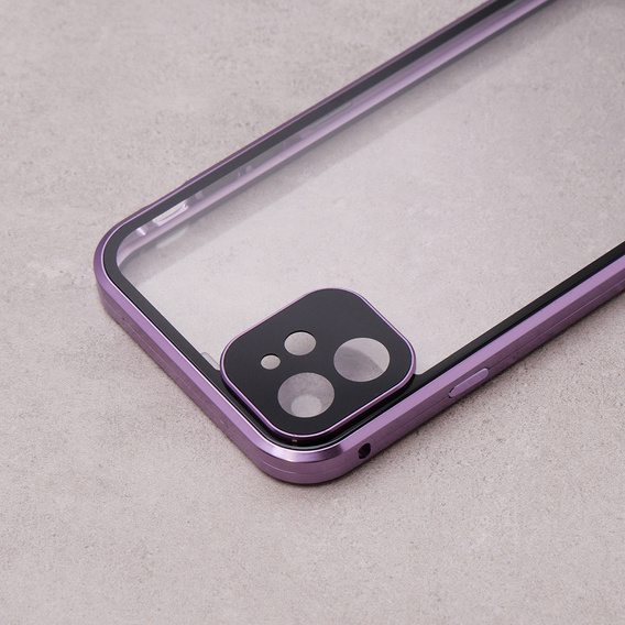 Case for iPhone 11, Magnetic Dual Glass, purple