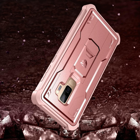 Armored case for Samsung Galaxy S9 Plus, Dexnor Full Body, pink rose gold