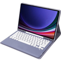 Case + keyboard Samsung Galaxy Tab S9+, Leather Pen Slot, purple