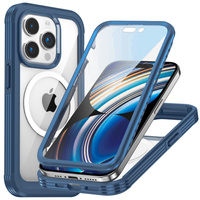 Case for iPhone 15 Pro Max, Armor Full Protect 360° to MagSafe, screen glass, blue