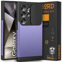 Case for Samsung Galaxy S24 Ultra, ERBORD MagProtect Slide Camera, purple
