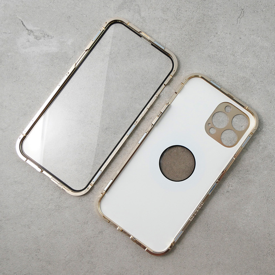 Case for iPhone 13 Pro Max, Dual Glass, for Magsafe, gold