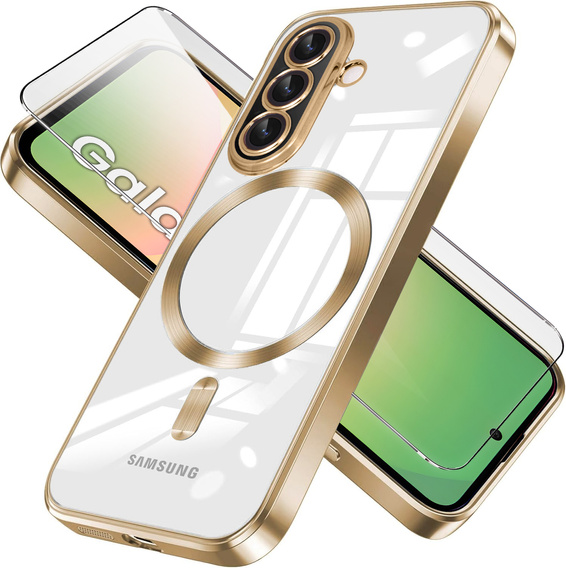 Case for Samsung Galaxy A56, Electro MagSafe, gold + Screen Glass