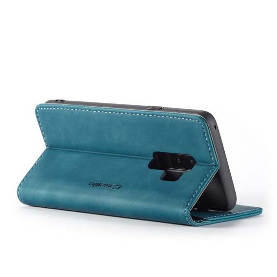 CASEME case for Samsung Galaxy S9 Plus, Leather Wallet Case, blue