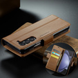 CASEME flip case for Samsung Galaxy Z Fold6 5G, Litchi Wallet, brown