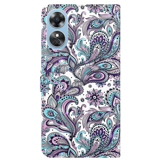 Flip case for Oppo A17, Light Spots Decor, purple