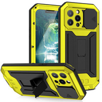 Case for iPhone 13 Pro, R-JUST CamShield Slide, armoured, yellow / black