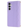 Flip case for Samsung Galaxy A56 5G, Rhombus Crossbody Leather, purple