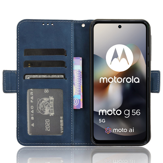 Flip case for Motorola Moto G56 5G, Card Slot, dark blue