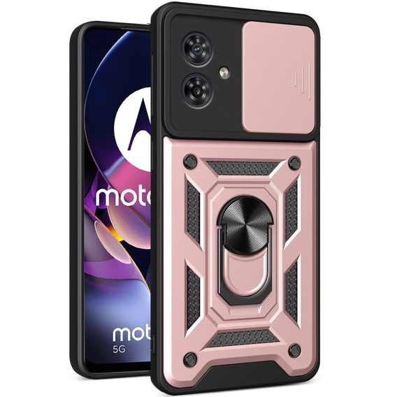 Case for Motorola Moto G54 5G, CamShield Slide, pink rose gold