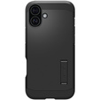 Spigen case for iPhone 16, Tough Armor Mag MagSafe, black + 9H Tempered Glass