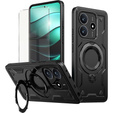 Case for Xiaomi Redmi Note 14 5G, Military MagSafe, black + 9H glass