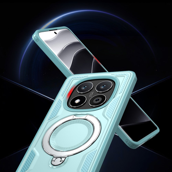 Case for Xiaomi Redmi Note 14 Pro 5G /  Poco X7 5G, Military MagSafe, blue + 9H glass