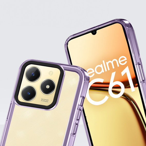 Case for Realme C61, Fusion Hybrid, transparent / purple