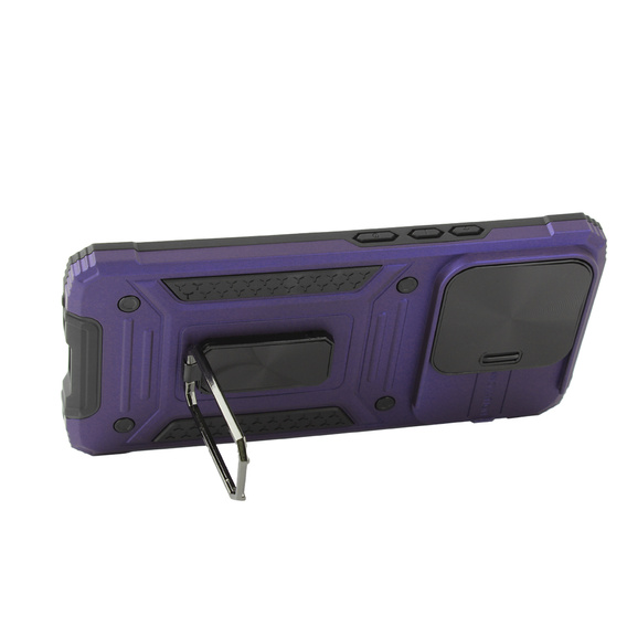 Armored Case for Xiaomi Redmi Note 13 Pro 5G, CamShield Slide, purple + Tempered Glass 9H