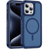 Case with frame for iPhone 15 Pro, for MagSafe, blue