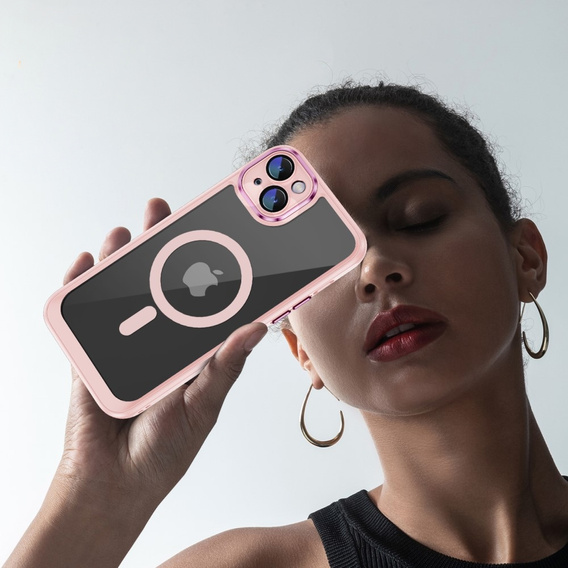 Case for iPhone 15 Plus, ERBORD Impact Guard, MagSafe, pink