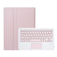 Case + keyboard Samsung Galaxy Tab A9+, Leather Pen Slot TouchPad, pink