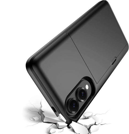 Case for Samsung Galaxy S25 Edge, Sliding Card Holder, black