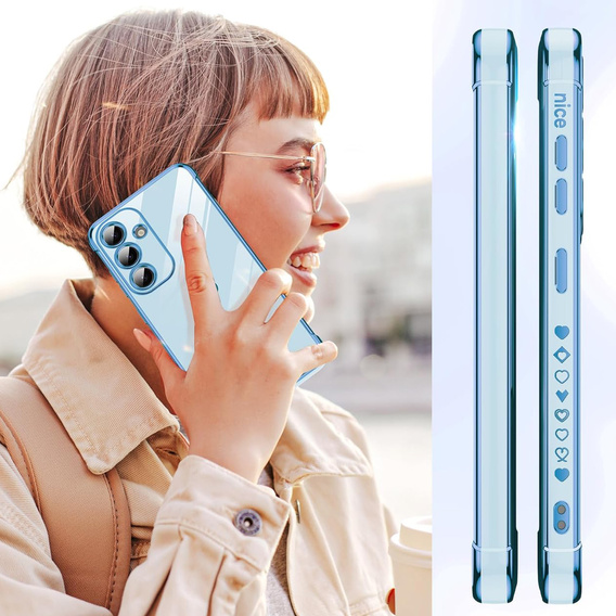 Case for Samsung Galaxy S25 FE, Electro heart, blue