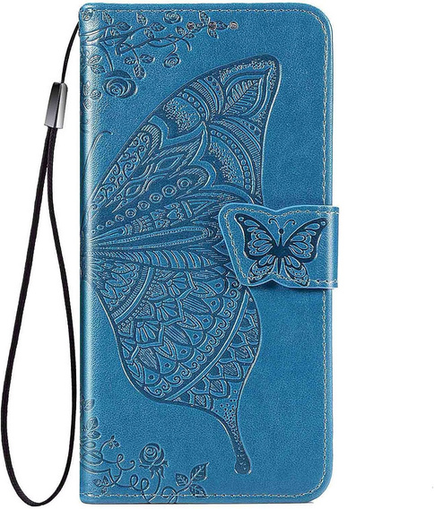 Flap case for Oppo Reno 14F, wallet, Butterfly, blue
