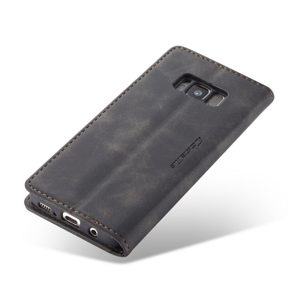 CASEME case for Samsung Galaxy S8, Leather Wallet Case, black