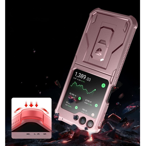 Armored Case for Samsung Galaxy Z Flip 5 5G, Dexnor Clip Holder, pink
