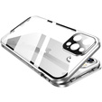 Case for iPhone 16 Pro, Magnetic Dual Glass, silver