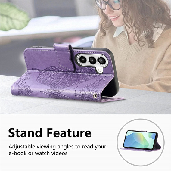 Butterfly flip case for Samsung Galaxy A57 5G, purple