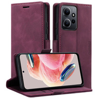 Case for Xiaomi Redmi Note 12 5G / Poco X5 5G, ERBORD Vintage, wallet with flap, red