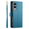 Flip case for Samsung Galaxy S25 Edge, Wallet Zipper Pocket, blue