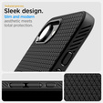 Spigen case for iPhone 16E, Liquid Air, black + 9H Tempered Glass